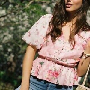 Anthropologie Hemant & Nandita Rose Garden Blouse